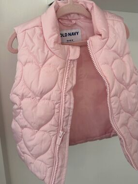 Old Navy Light Pink Quilted Heart Vest